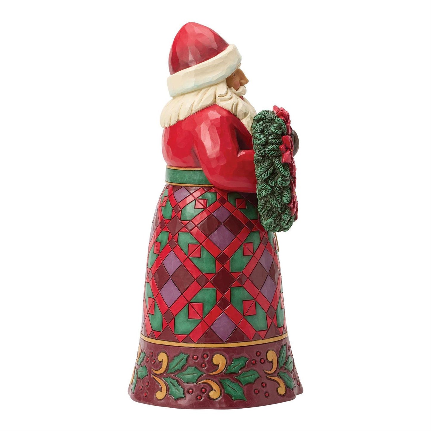 Christmas Offering - Santa with Wreath and Poinsettia - Country N More Gifts