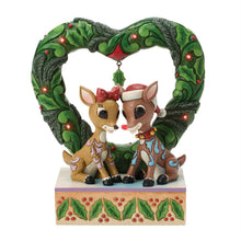 Rudolph and Clarice Heart Wreath