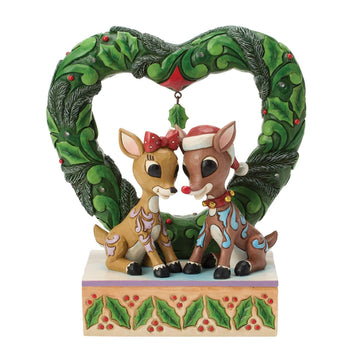 Rudolph and Clarice Heart Wreath - Country N More Gifts