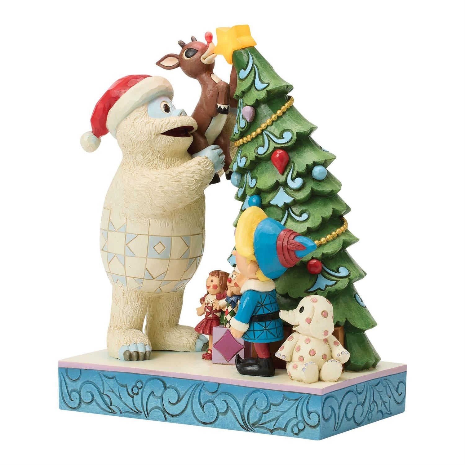 Bumble Holding Rudolph by Tree - Country N More Gifts