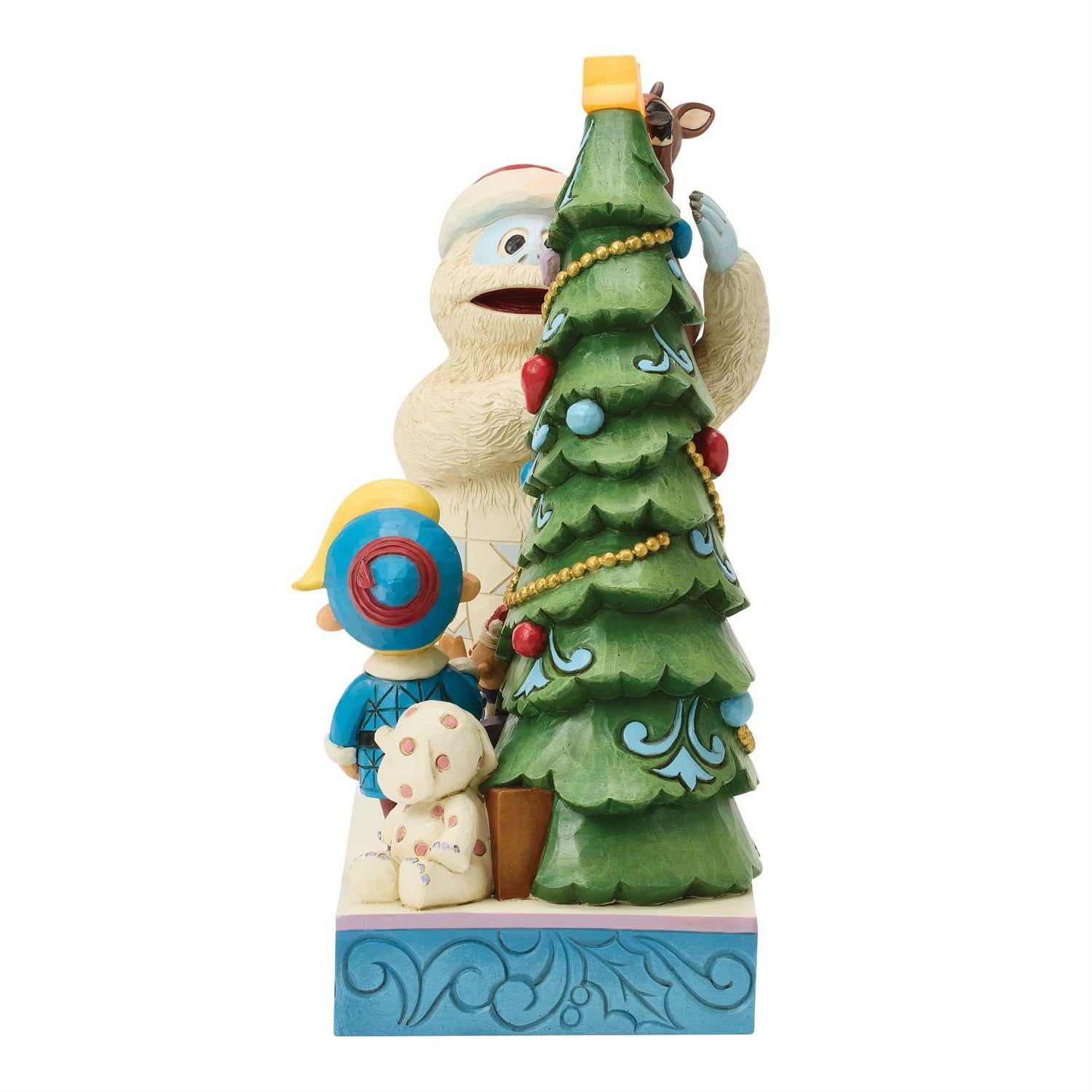 Bumble Holding Rudolph by Tree - Country N More Gifts