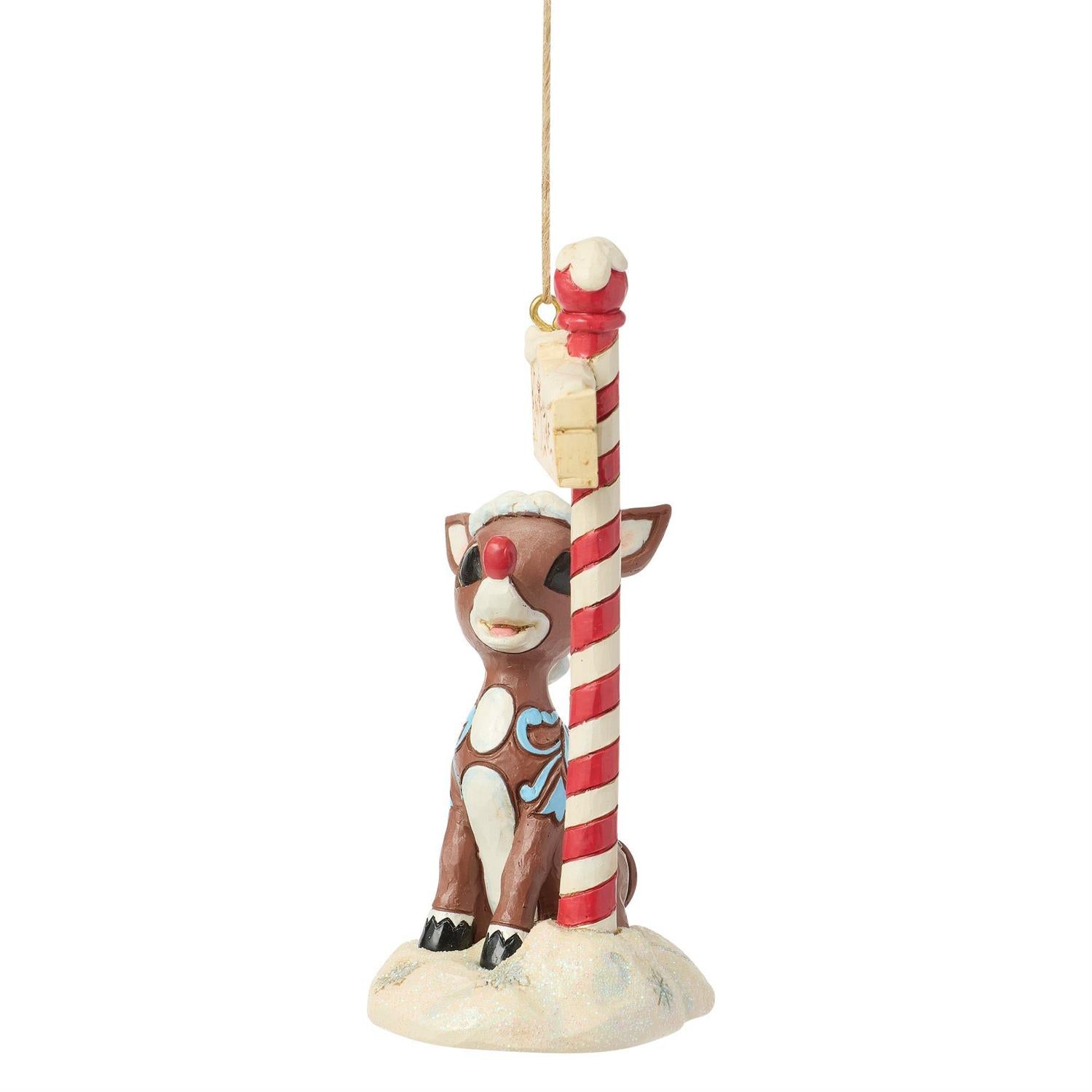 Rudolph by North Pole Sign Hanging Ornament - Country N More Gifts