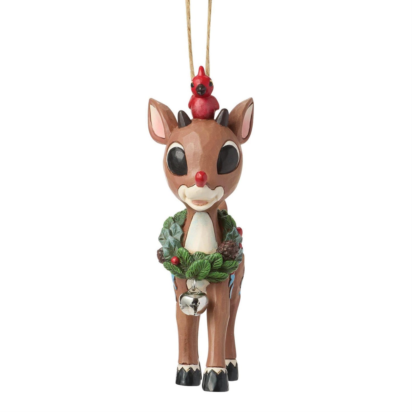 Rudolph with Wreath Hanging Ornament - Country N More Gifts