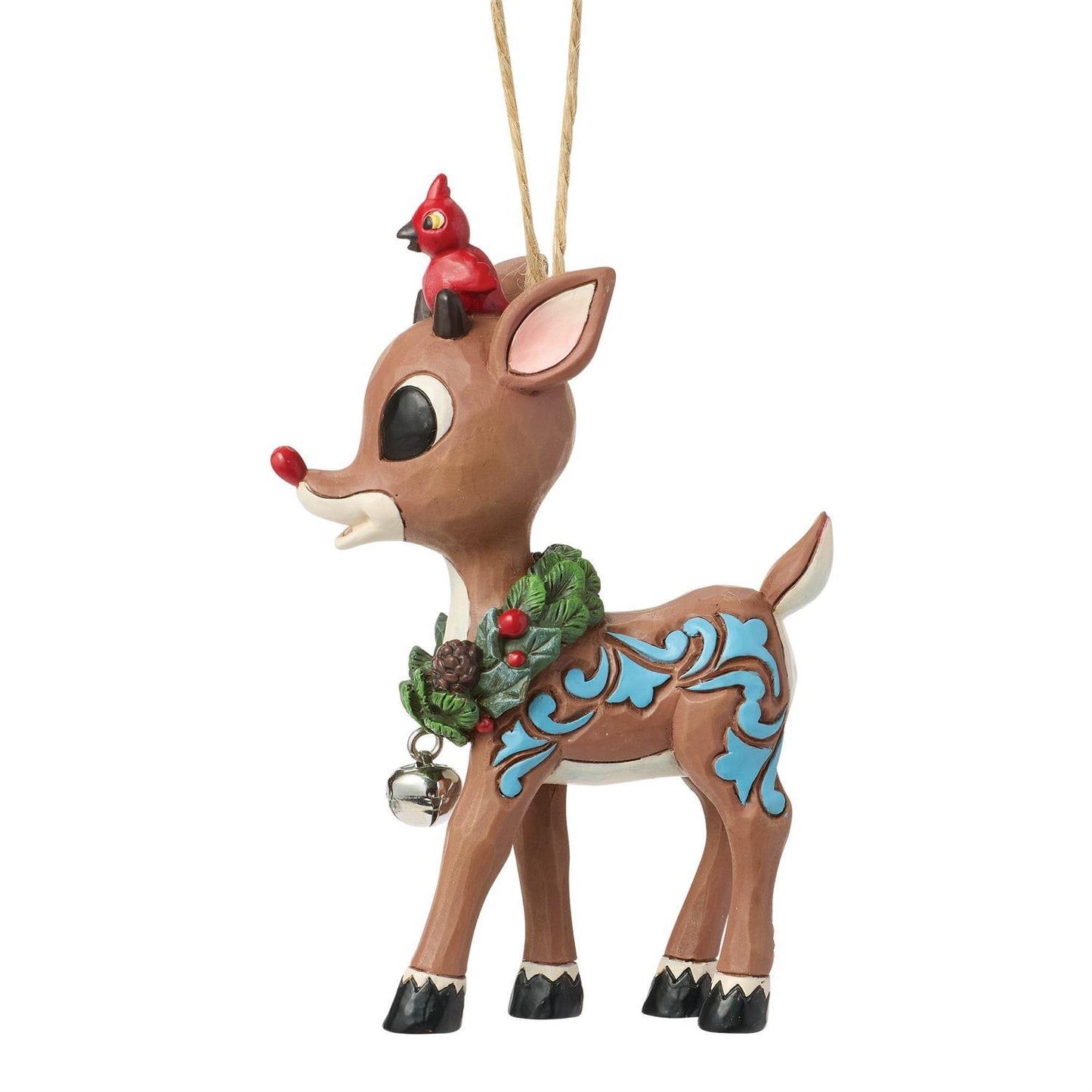 Rudolph with Wreath Hanging Ornament - Country N More Gifts