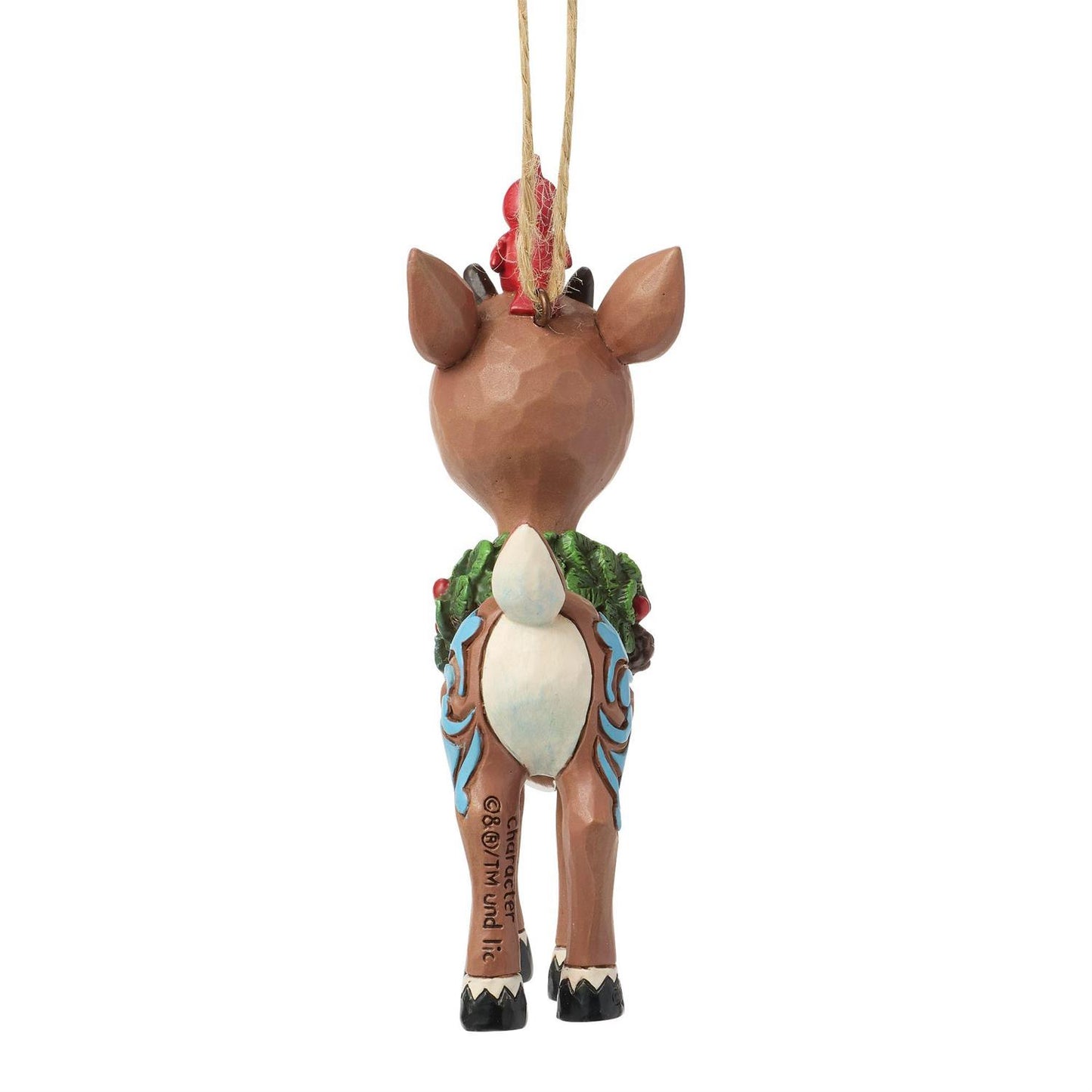 Rudolph with Wreath Hanging Ornament - Country N More Gifts