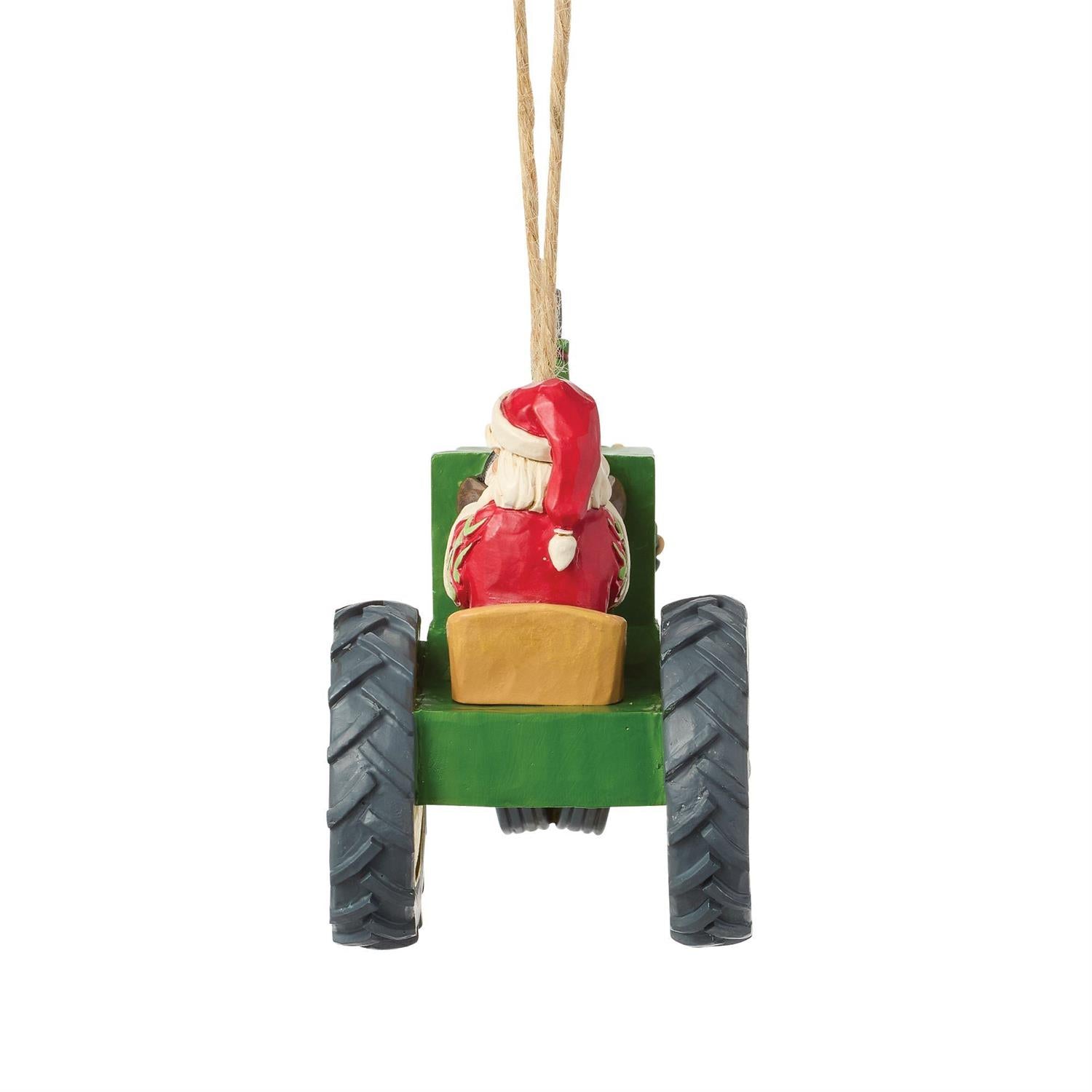 Santa on John Deere Tractor Hanging Ornament - Country N More Gifts