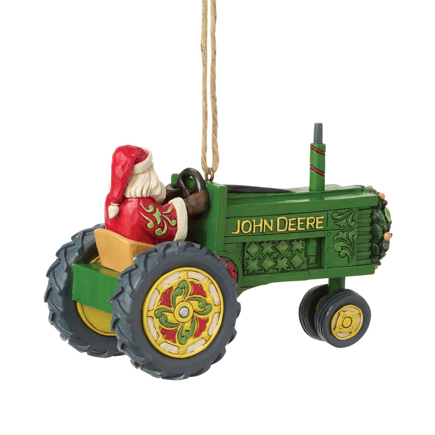 Santa on John Deere Tractor Hanging Ornament - Country N More Gifts