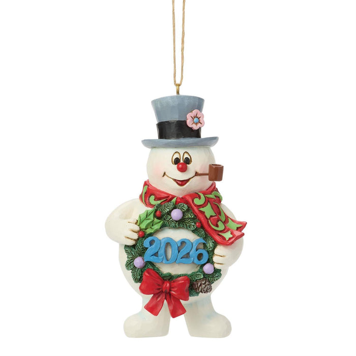 Frosty Dated 2026 Wreath Hanging Ornament