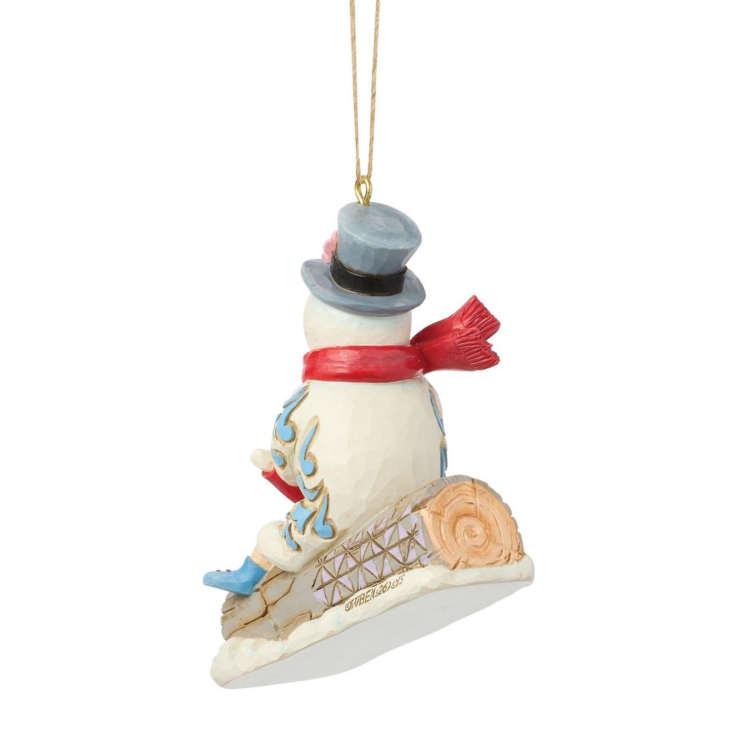 Frosty & Karen on Log Sled Hanging Ornament - Country N More Gifts