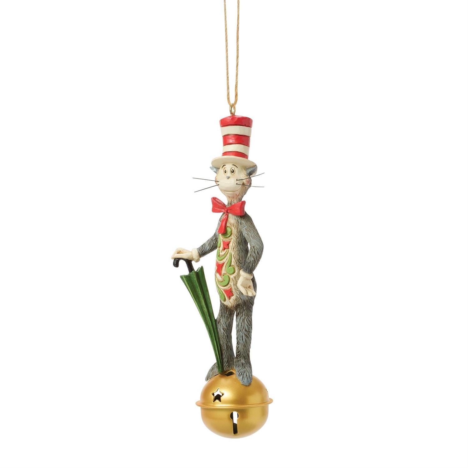 Cat in Hat on Jingle Bell Hanging Ornament - Country N More Gifts