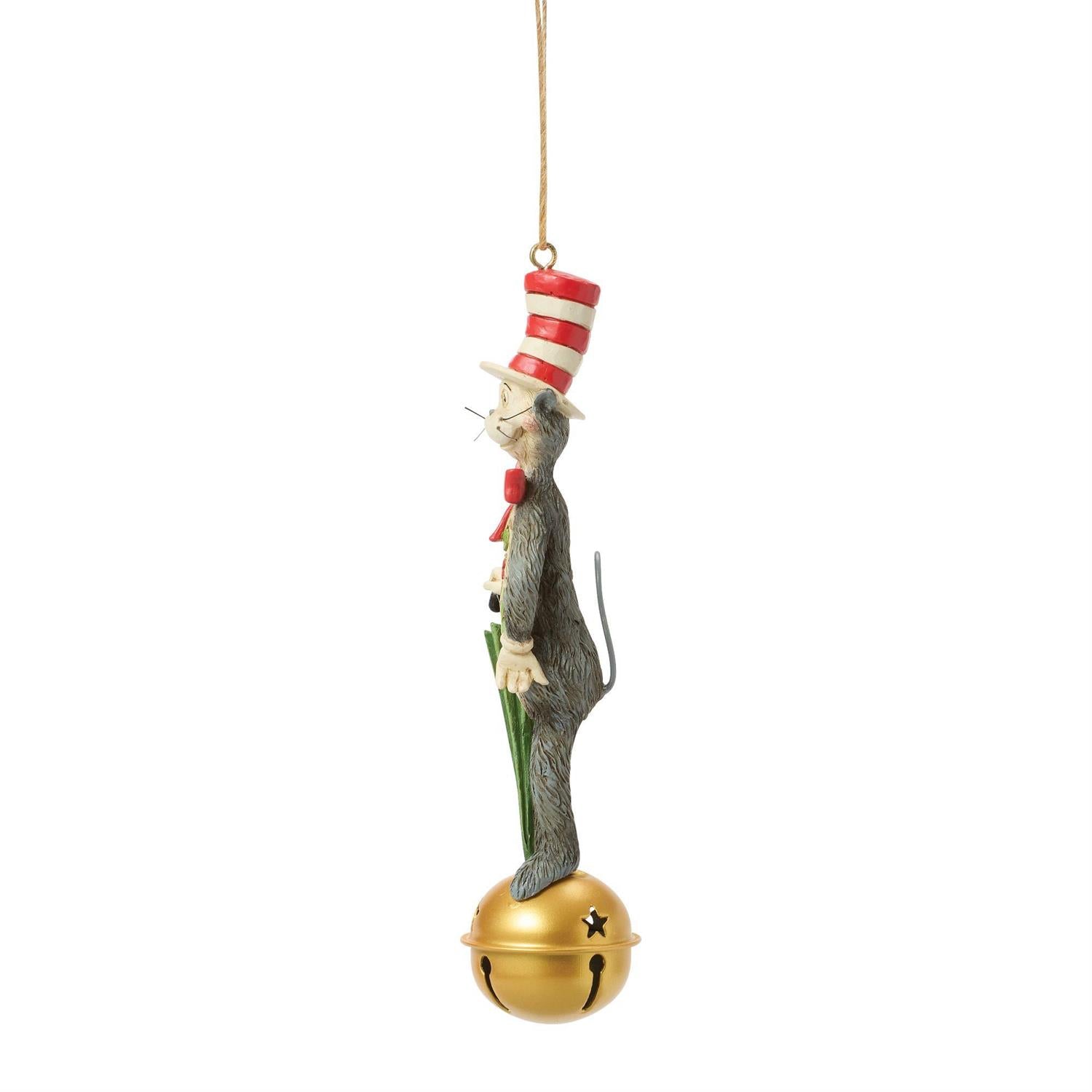 Cat in Hat on Jingle Bell Hanging Ornament - Country N More Gifts