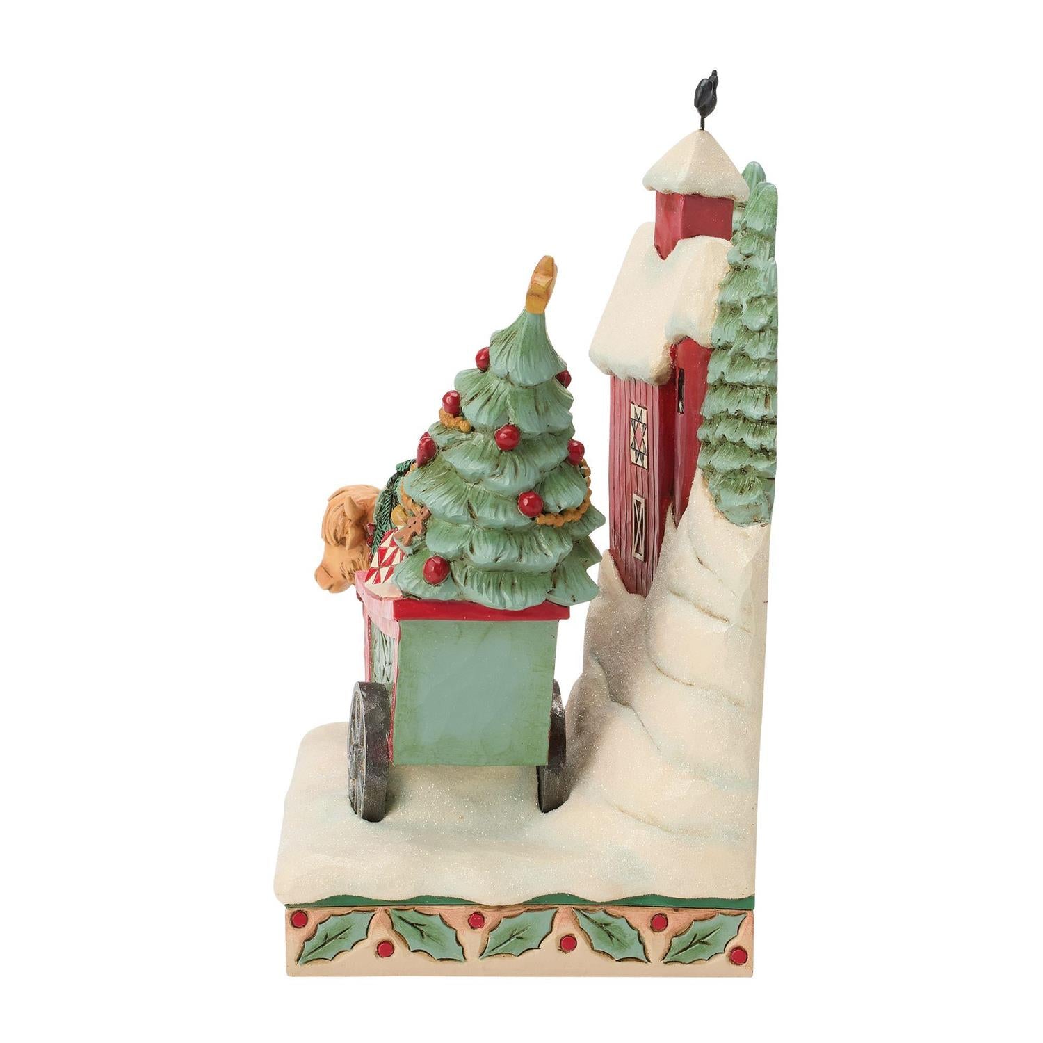 Full of Christmas Spirit - Highland Glen Barn Scene Figurine - Country N More Gifts