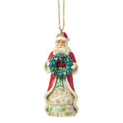 Santa Holding Wreath Ornament - Country N More Gifts