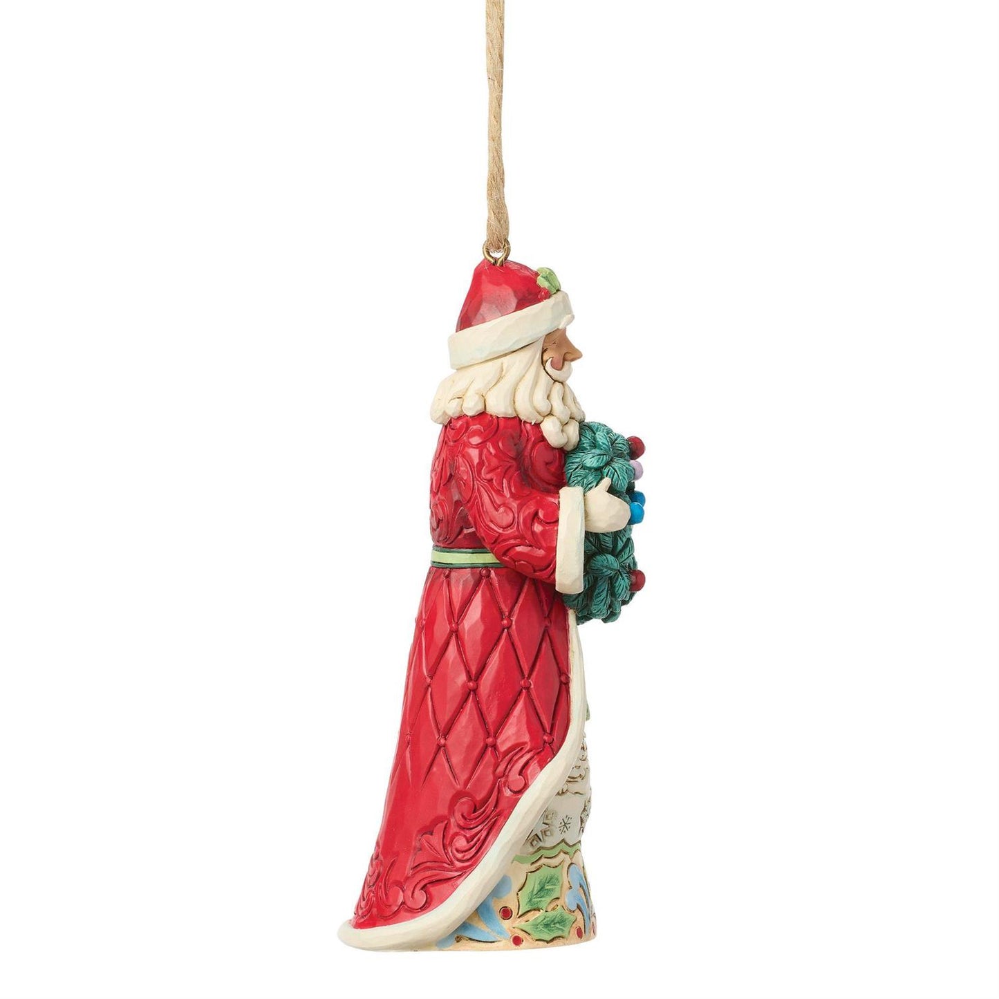 Santa Holding Wreath Ornament - Country N More Gifts