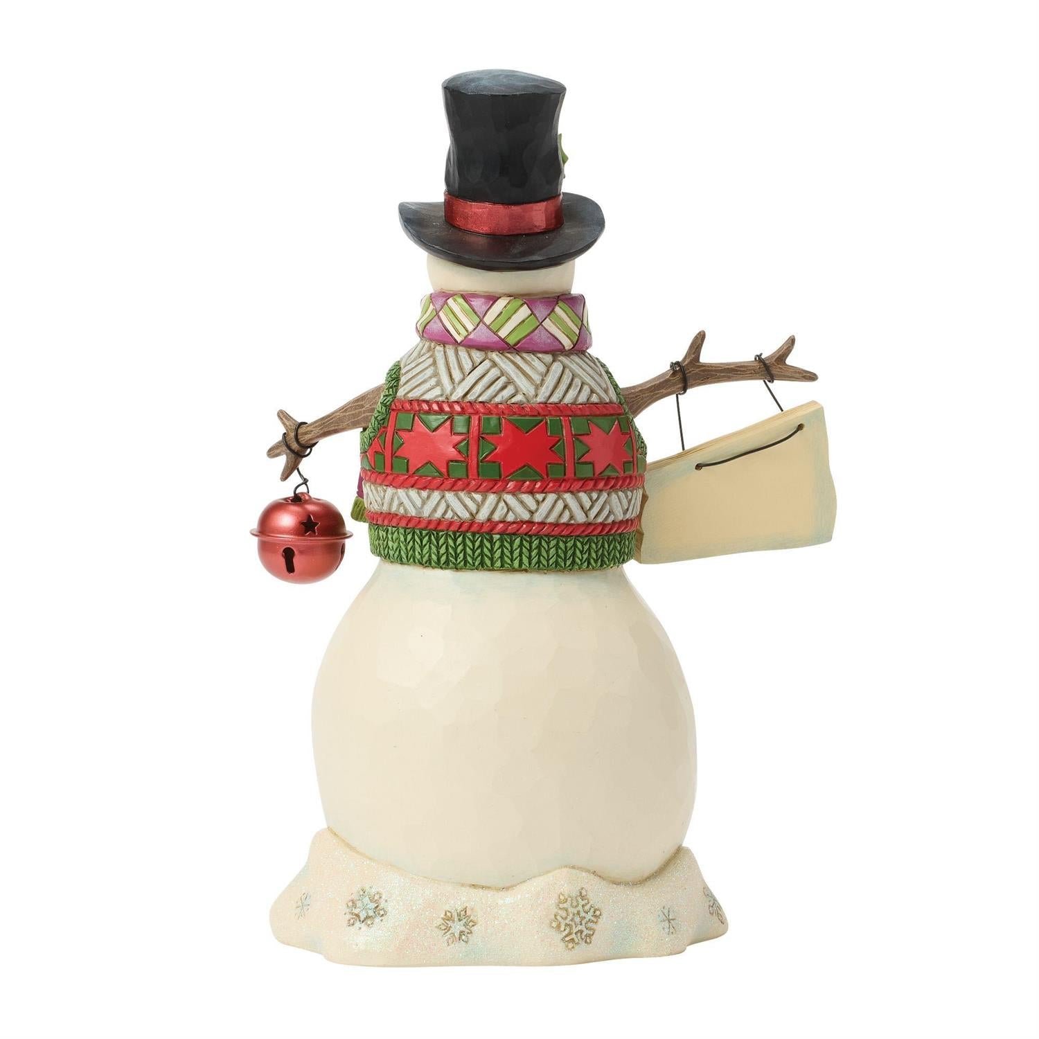 Signs of the Times - Snowman and Hanging Sign Figurine - Country N More Gifts