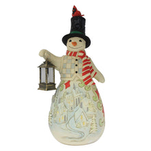 May Your Spirits Be Merry and Bright - Snowman LED Candle Statue