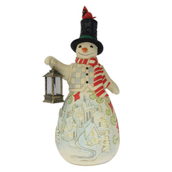 May Your Spirits Be Merry and Bright - Snowman LED Candle Statue - Country N More Gifts
