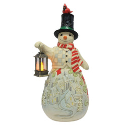 May Your Spirits Be Merry and Bright - Snowman LED Candle Statue - Country N More Gifts