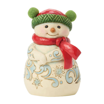 Cozy Winter Cheer - Snowman Pom Pom Hat Figurine - Country N More Gifts