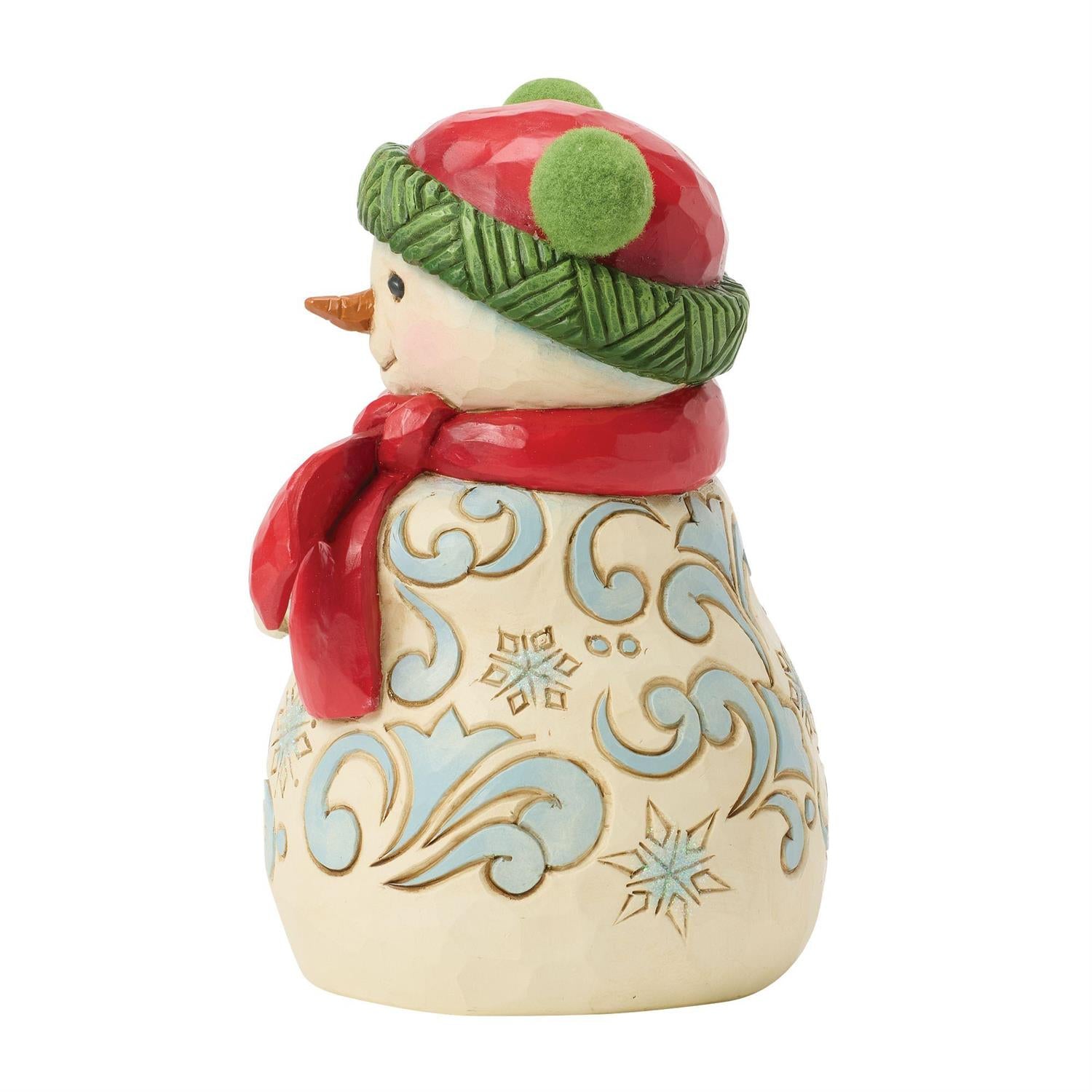 Cozy Winter Cheer - Snowman Pom Pom Hat Figurine - Country N More Gifts