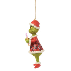 Buy Jim Shore at CountryNMoreGifts.com Grinchy holding a Feelin Grinchy Sign Ornament