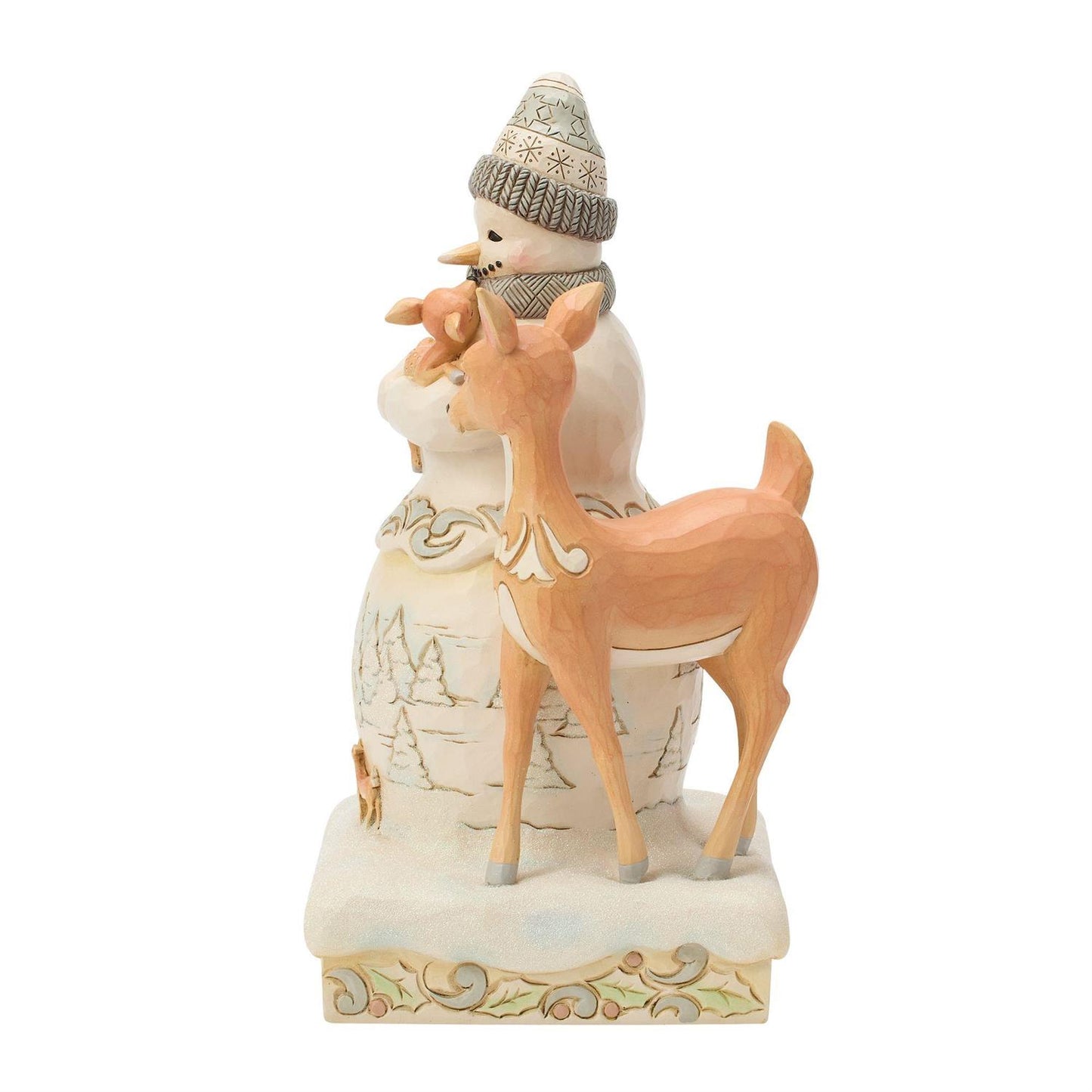 Winter Blessing - Woodland Snowman Holding a Fawn - Country N More Gifts