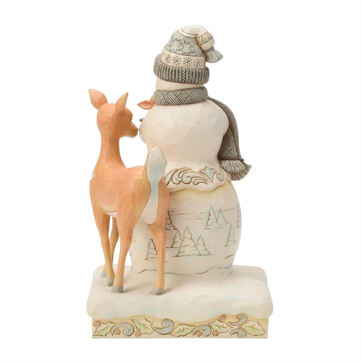 Winter Blessing - Woodland Snowman Holding a Fawn - Country N More Gifts
