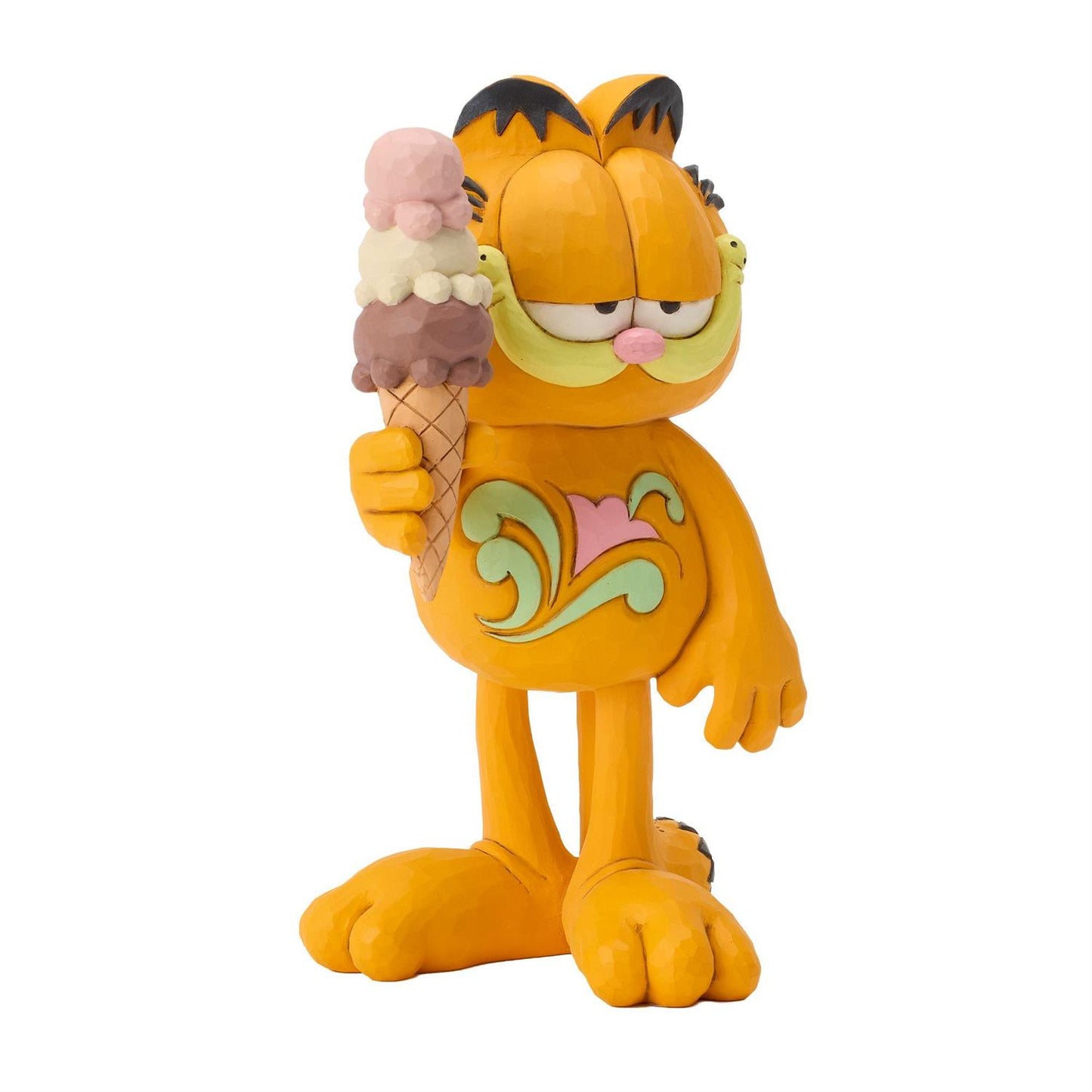 Garfield holding an Ice Cream Cone with 3 Scoops on it