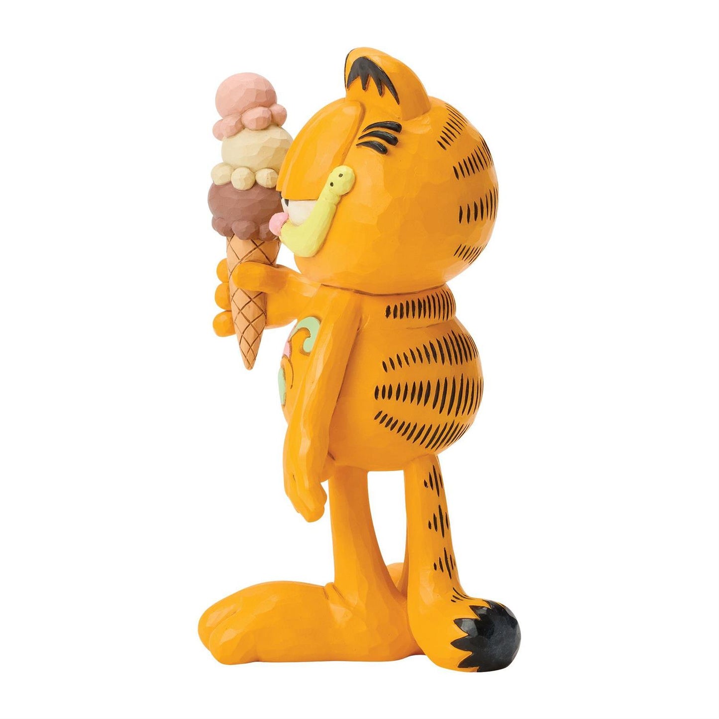 Garfield holding an Ice Cream Cone with 3 Scoops on it