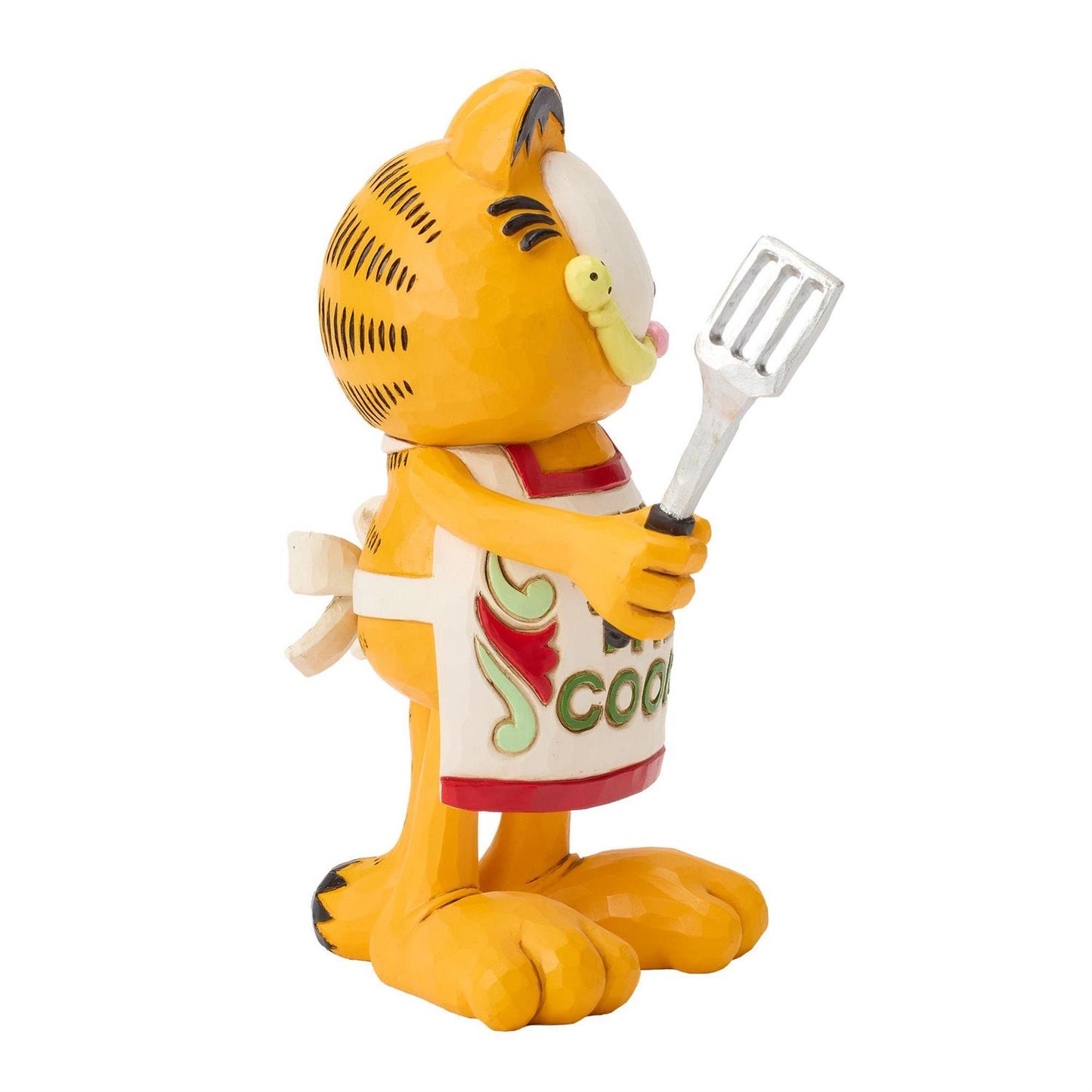 Garfield wearing a Feed the Cook Apron holding a Spatula
