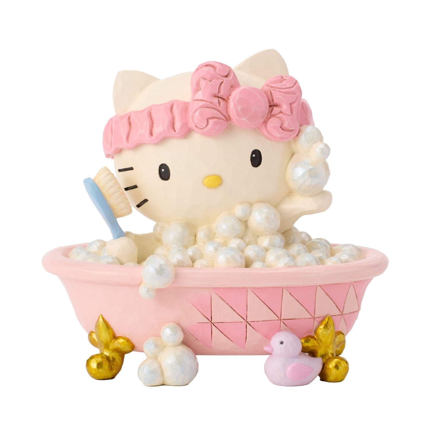 Hello Kitty relaxing in a nice bubble bath