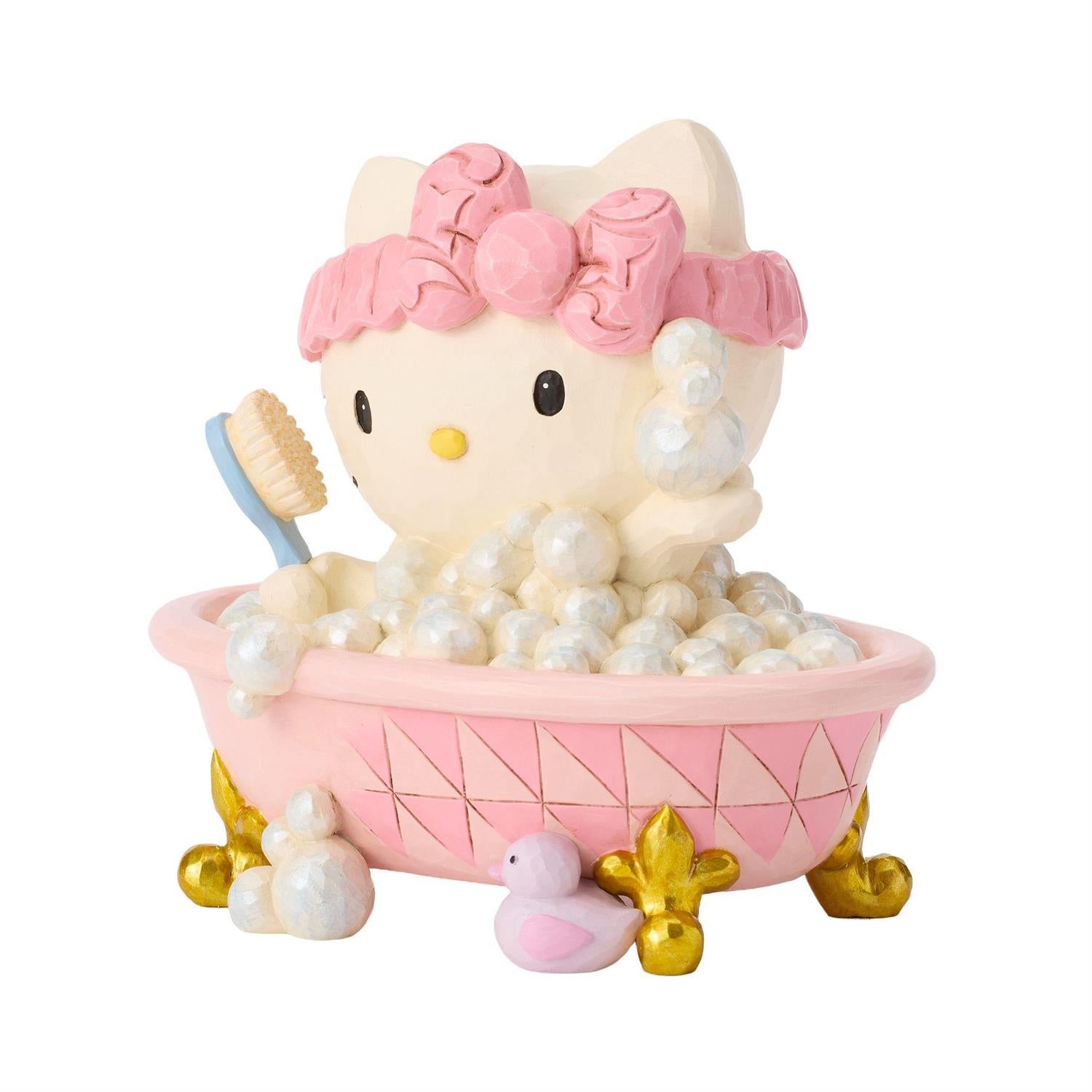 Hello Kitty relaxing in a nice bubble bath