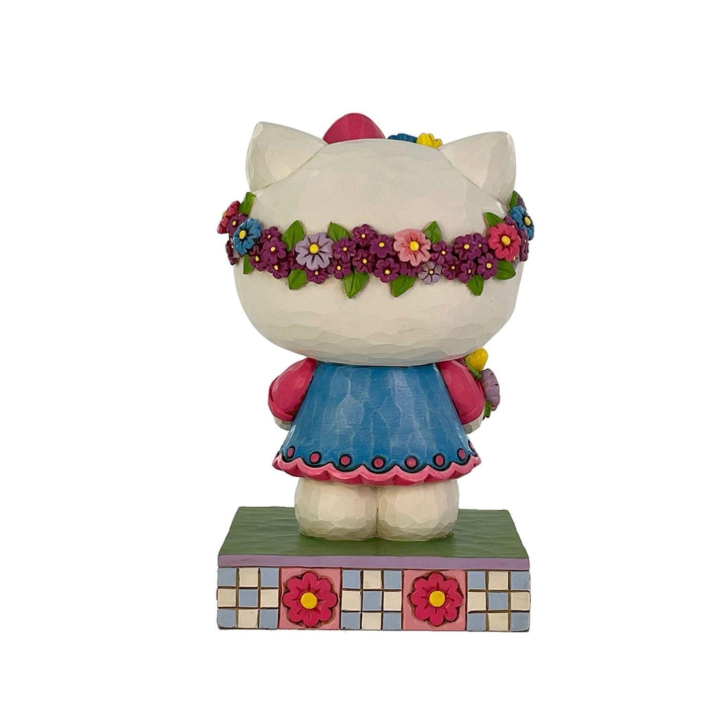 Hello Kitty wearing a Flower Crown and holding a bouquet of Flowers