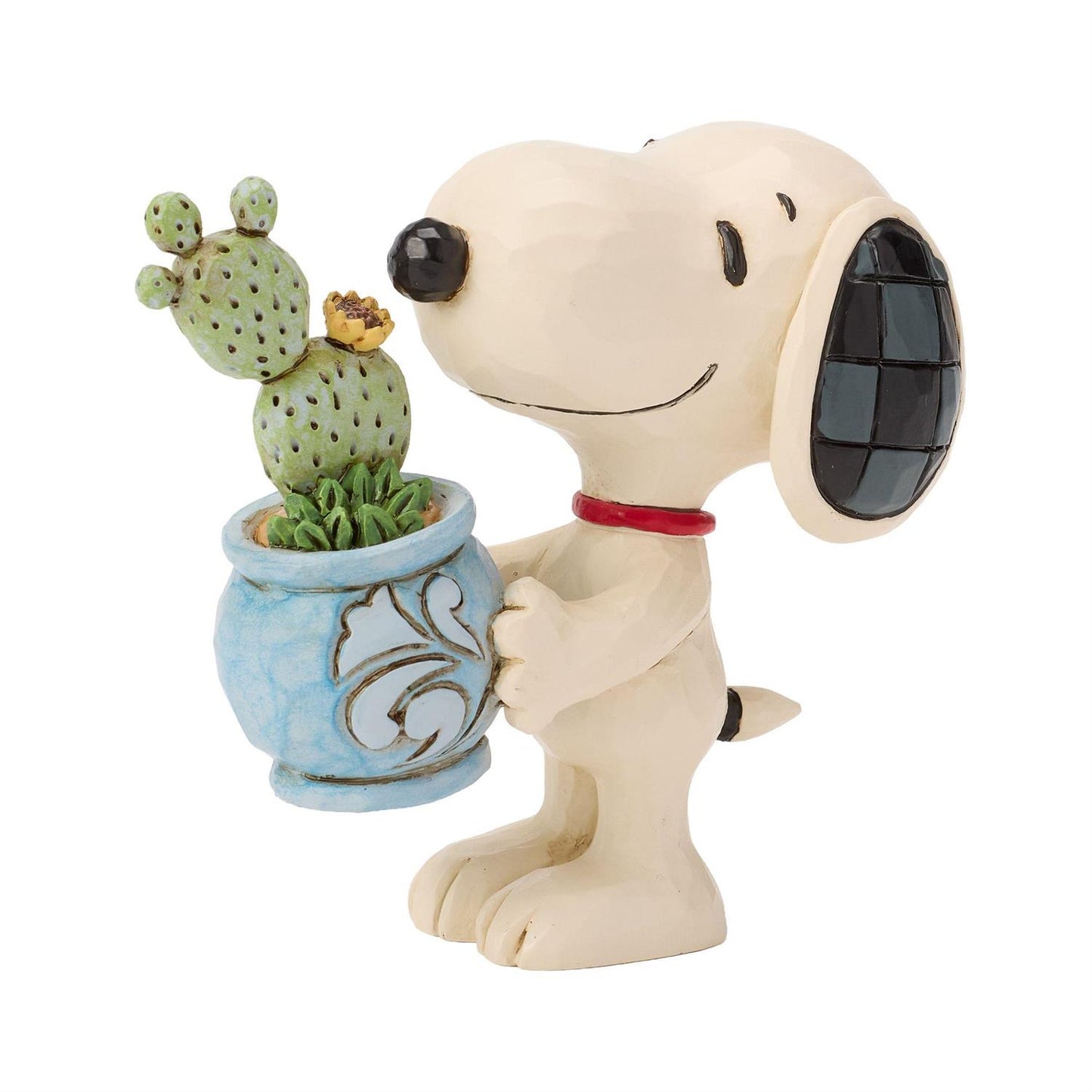 Snoopy holding a Cactus in a Pot 