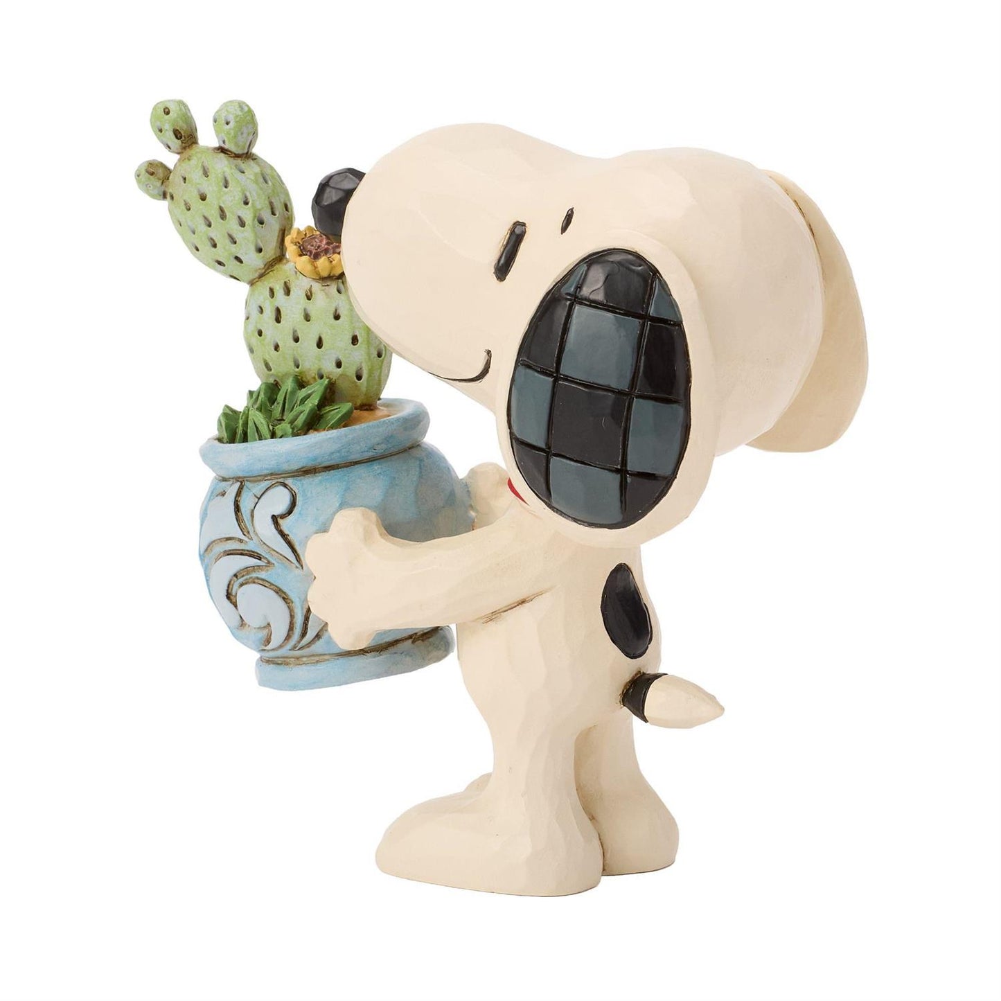 Snoopy holding a Cactus in a Pot 
