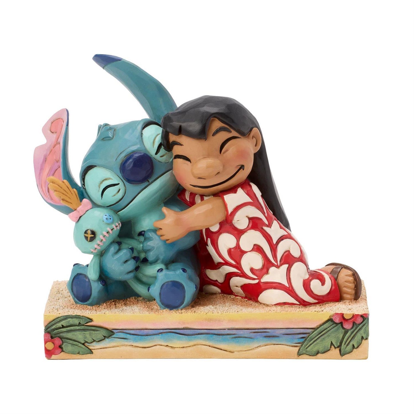 Lilo hugging Stitch while he's hugging Scrump