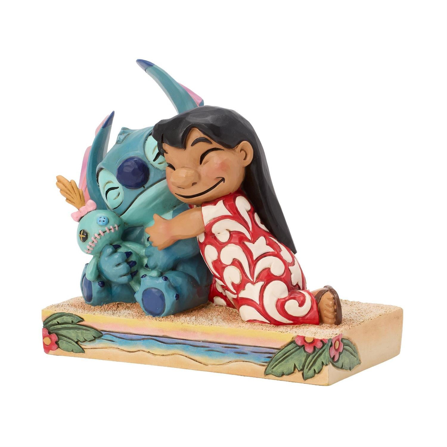 Lilo hugging Stitch while he's hugging Scrump