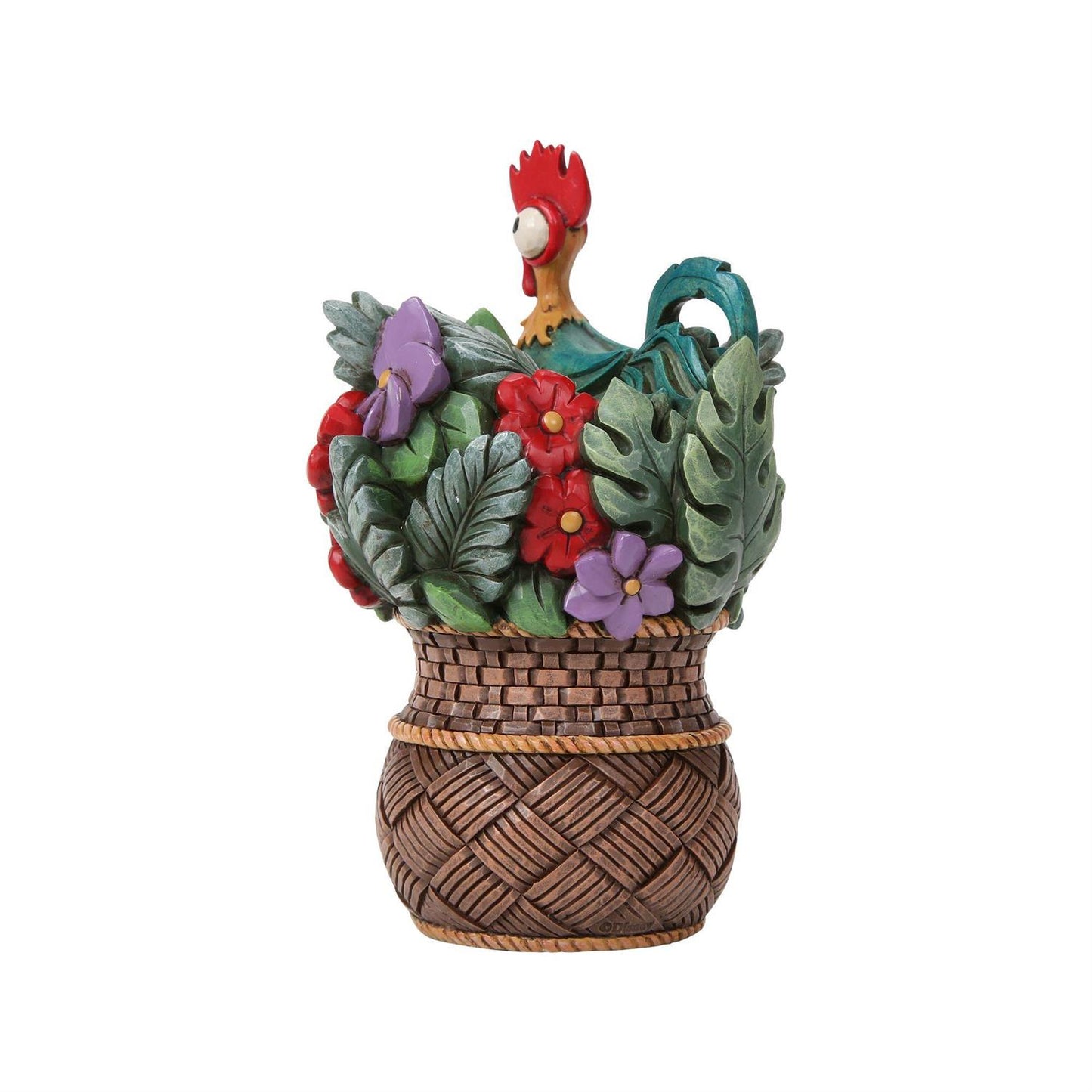 Moana Companions Pua and Hei Hei in a Basket of Flowers