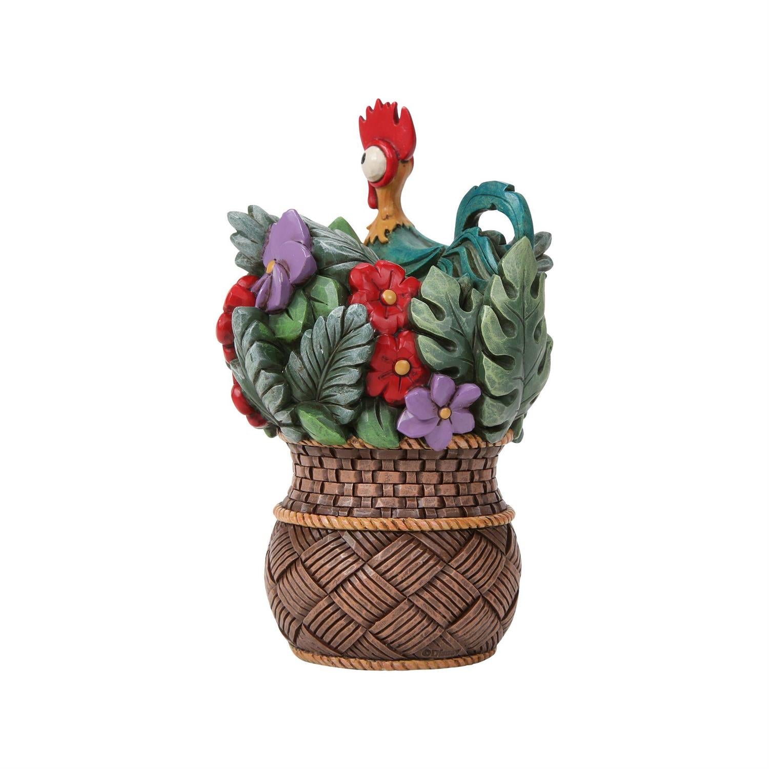 Moana Companions Pua and Hei Hei in a Basket of Flowers