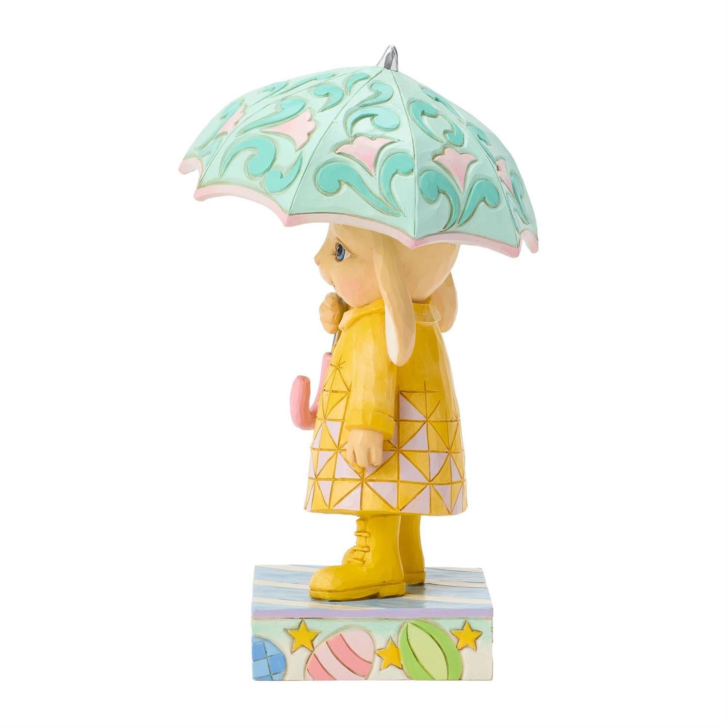 Bunny in Rain Coat and Boots holding an Umbrella