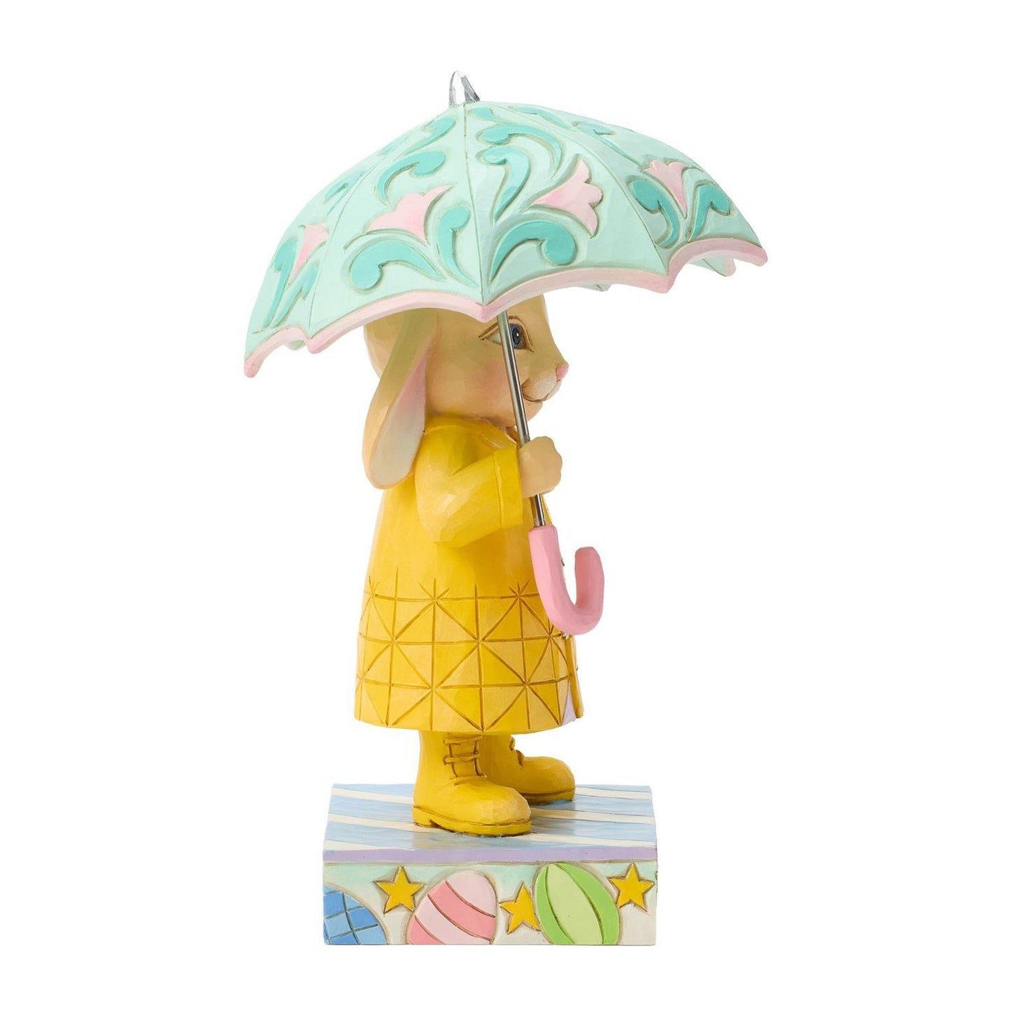 Bunny in Rain Coat and Boots holding an Umbrella