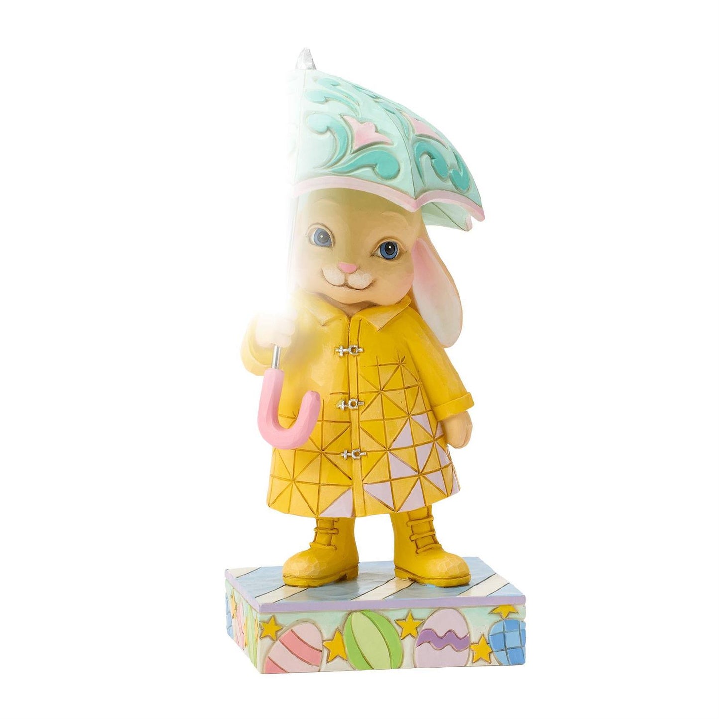 Bunny in Rain Coat and Boots holding an Umbrella