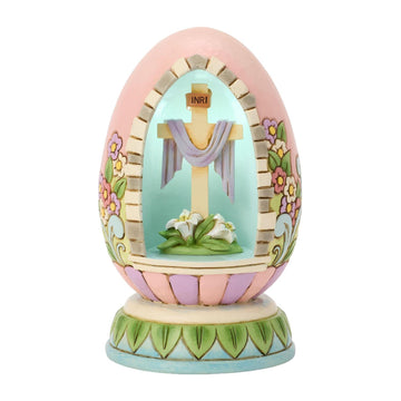 Pink Decorative Easter Egg with Cross in the Middle
