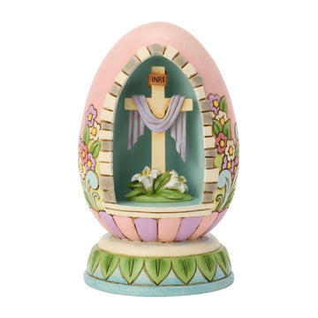 Pink Decorative Easter Egg with Cross in the Middle
