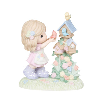 Girl with Birds and Birdhouses