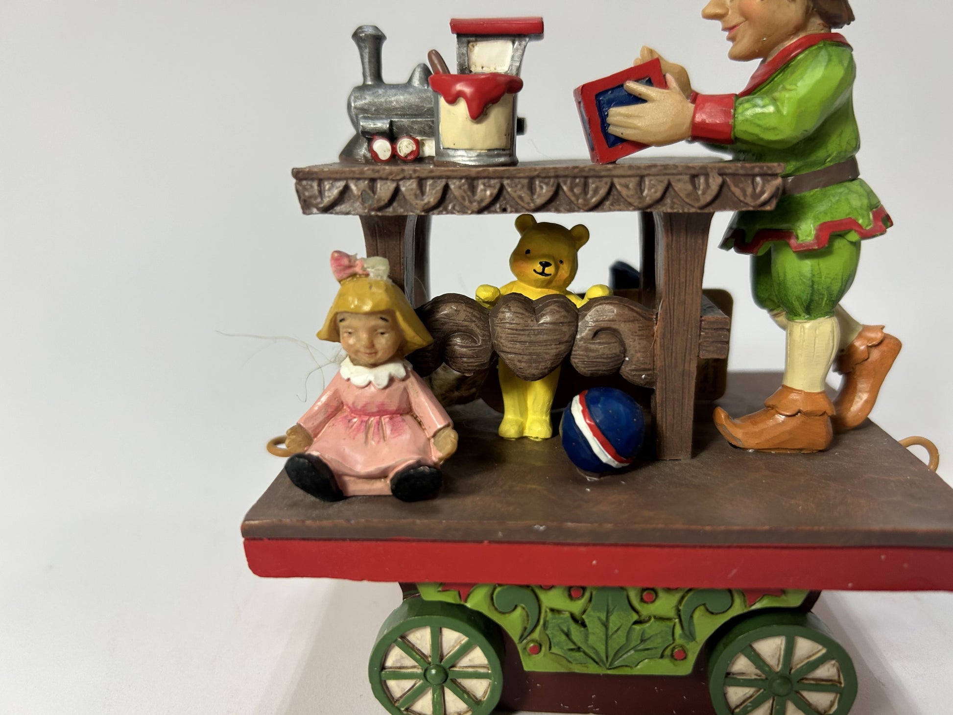 DAMAGED - Traveling From Toyland - Elf with Toys Train Car - Country N More Gifts