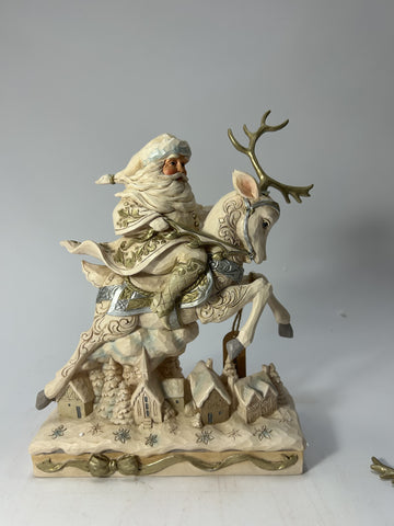 DAMAGED - Skyward Bound - Holiday Lustre Santa and Deer - Country N More Gifts
