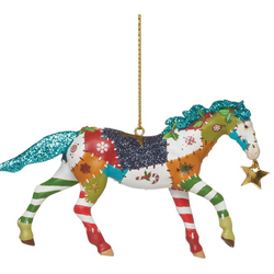 Holiday Patchwork Pony Orn  - Country N More Gifts