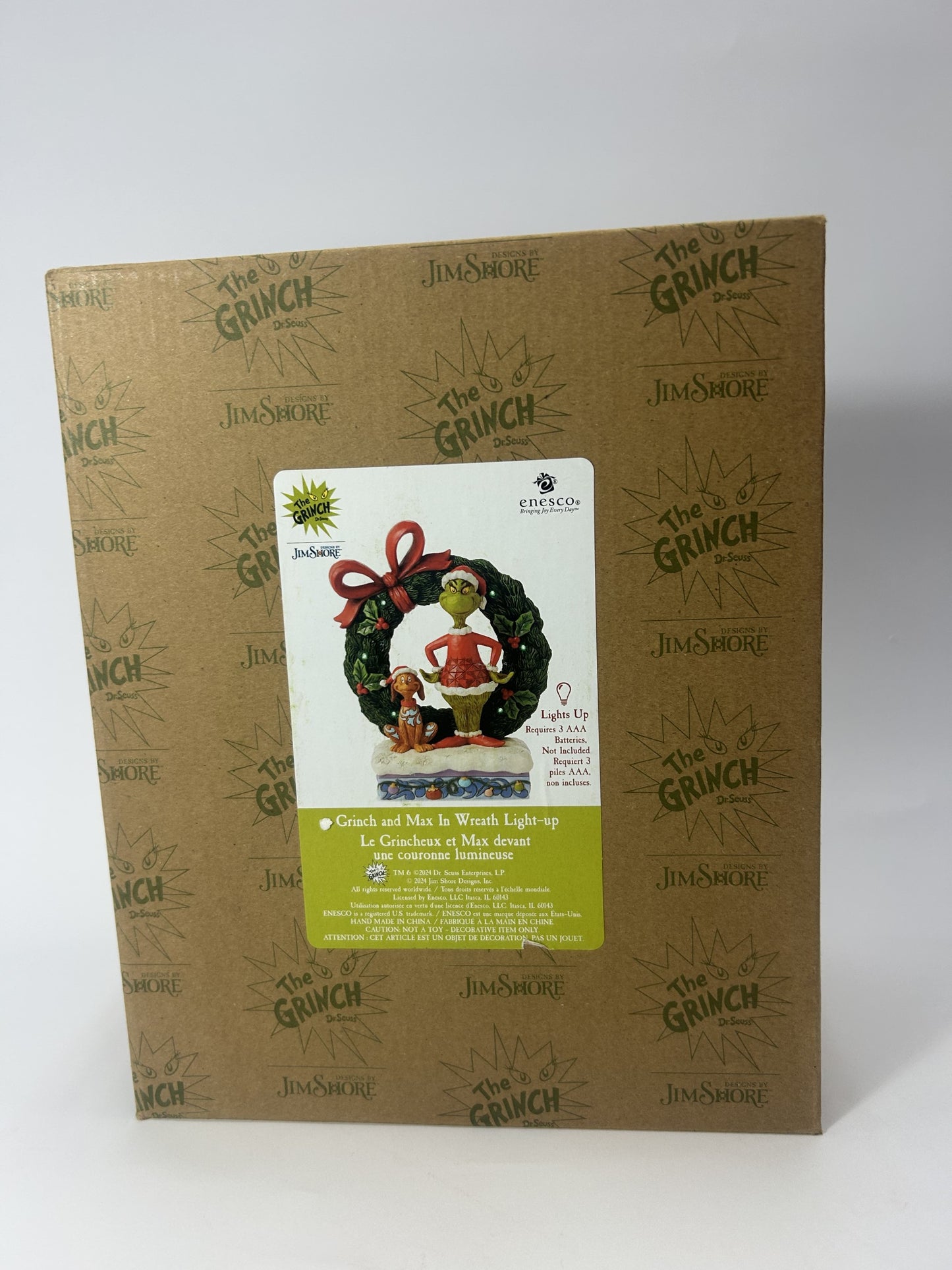 DAMAGED - Grinch & Max in Wreath Figurine - Country N More Gifts