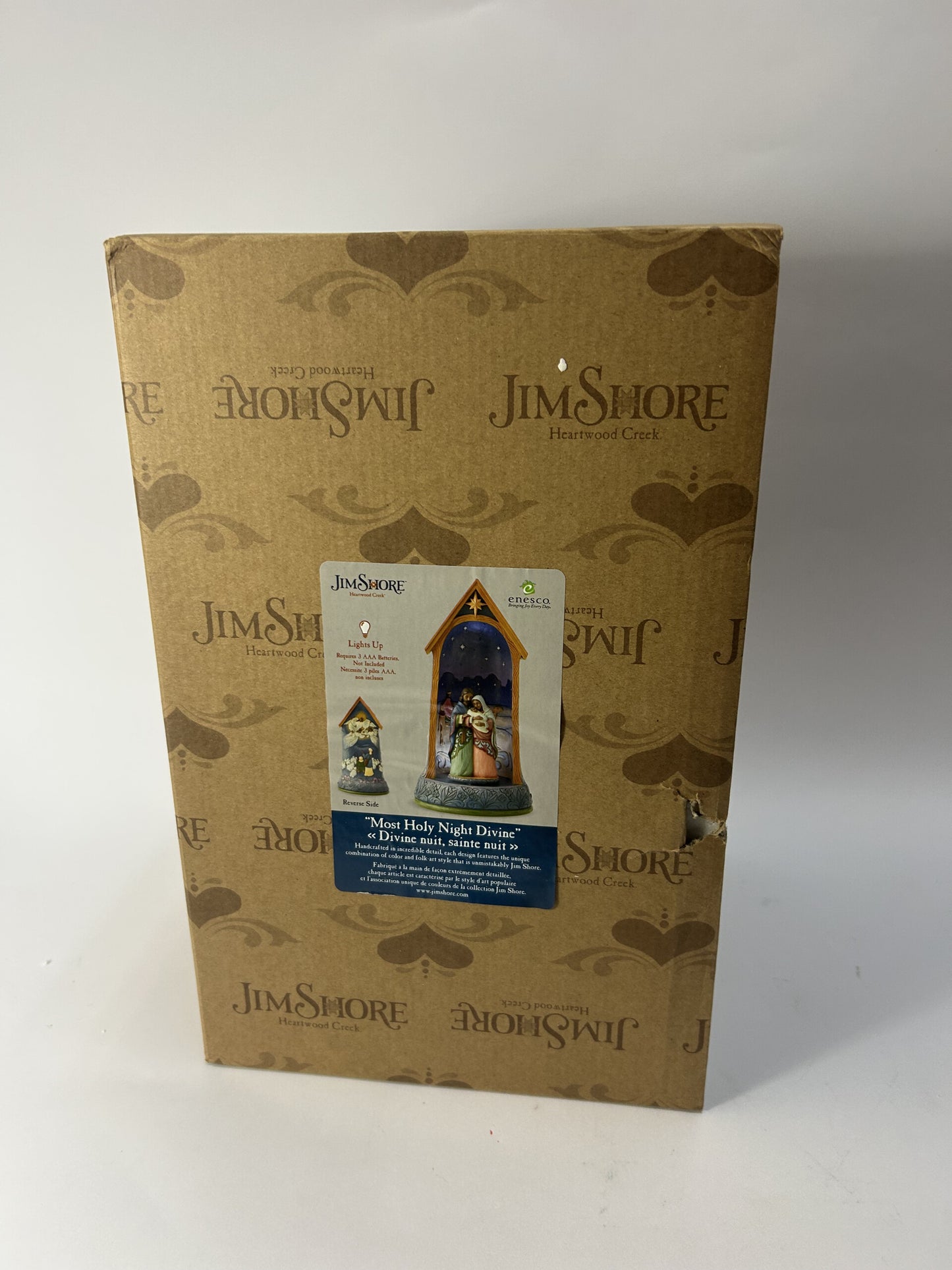 BOX DAMAGE - African American Lighted Holy Family in Stable - Country N More Gifts
